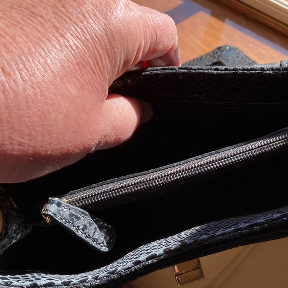 Michael Kors woman’s black embossed over the shoulder purse NWOT. Gold hardware. - Picture 7 of 7